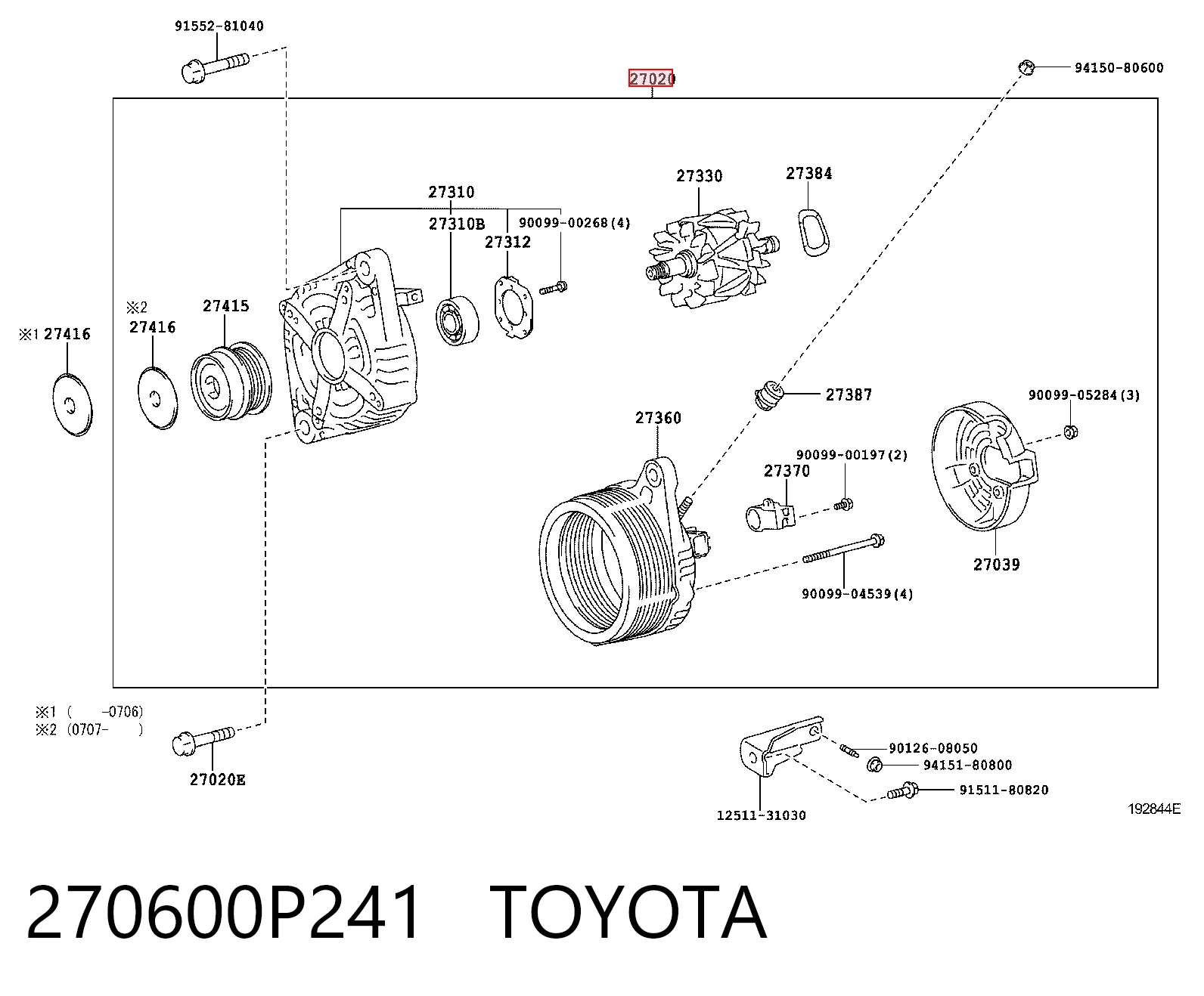 270600P241 Toyota Gerador