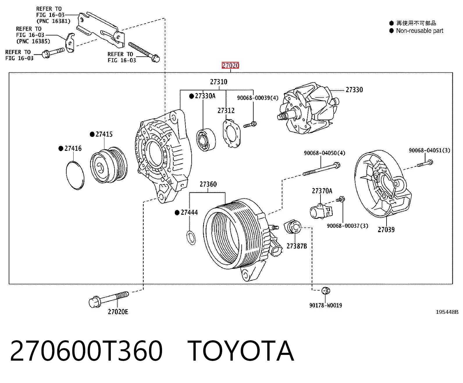  Gerador Toyota Corolla sedan (E21) (2019 - 2026) 