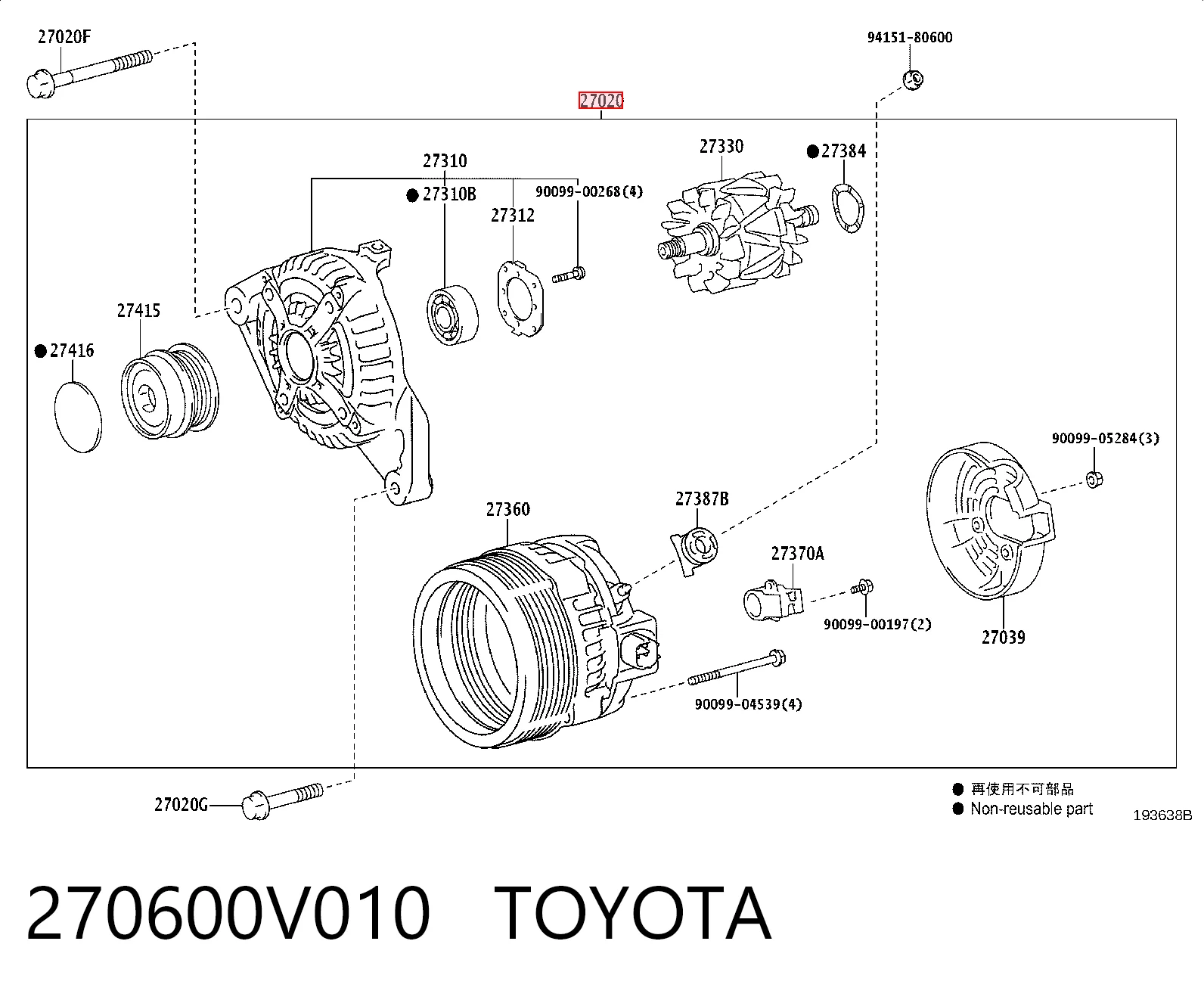 270600V010 Toyota Gerador