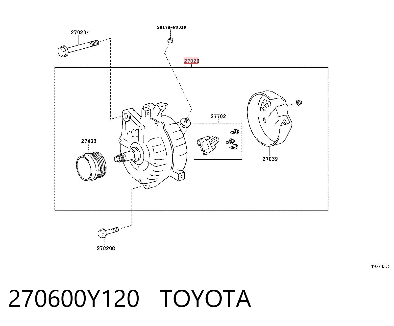 270600Y120 Toyota Gerador