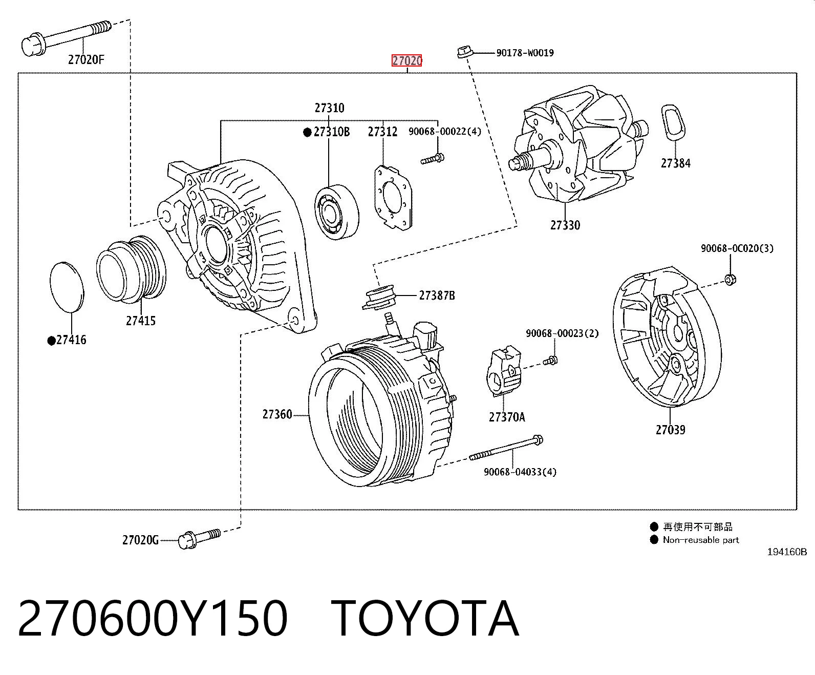 270600Y150 Toyota Gerador