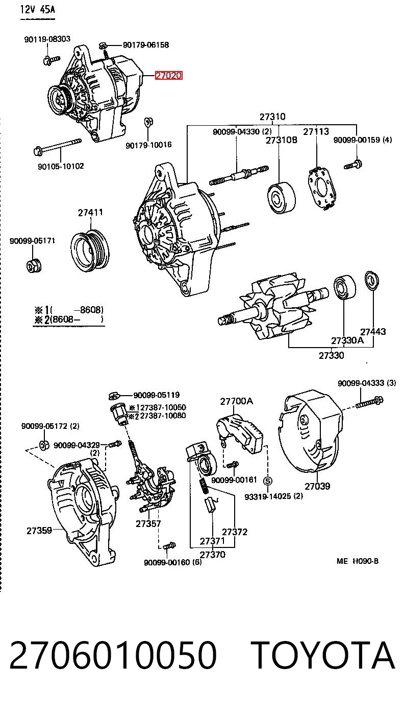 2706010050 Toyota Gerador