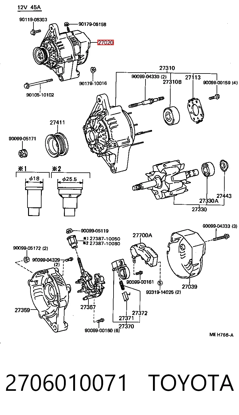 2706010071 Toyota Gerador