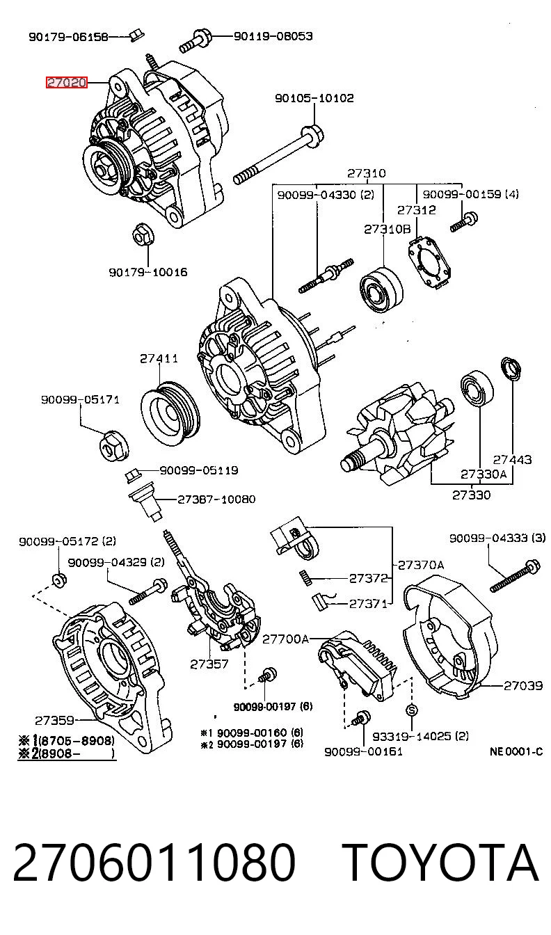 2706011080 Toyota Gerador