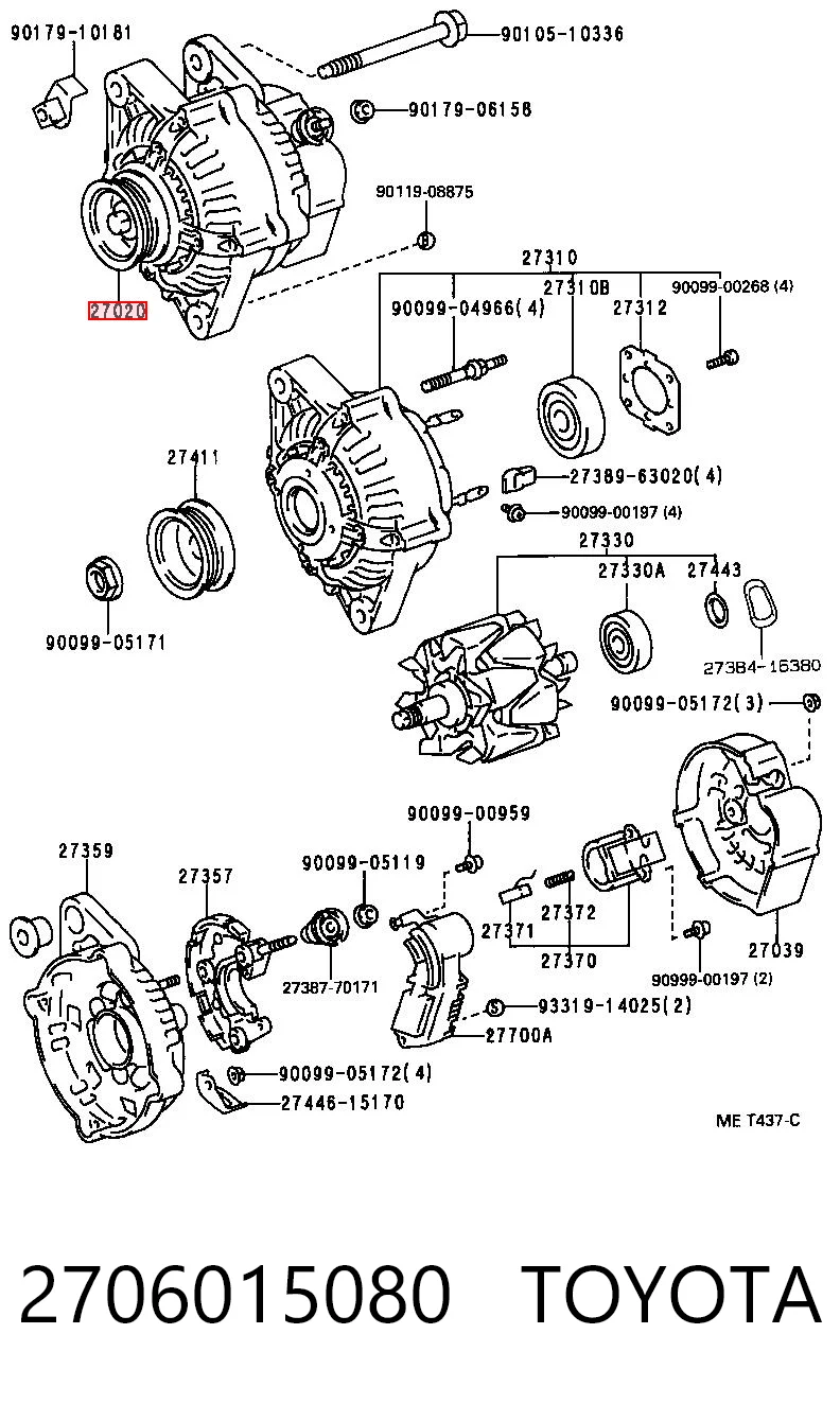 2706015080 Toyota Gerador