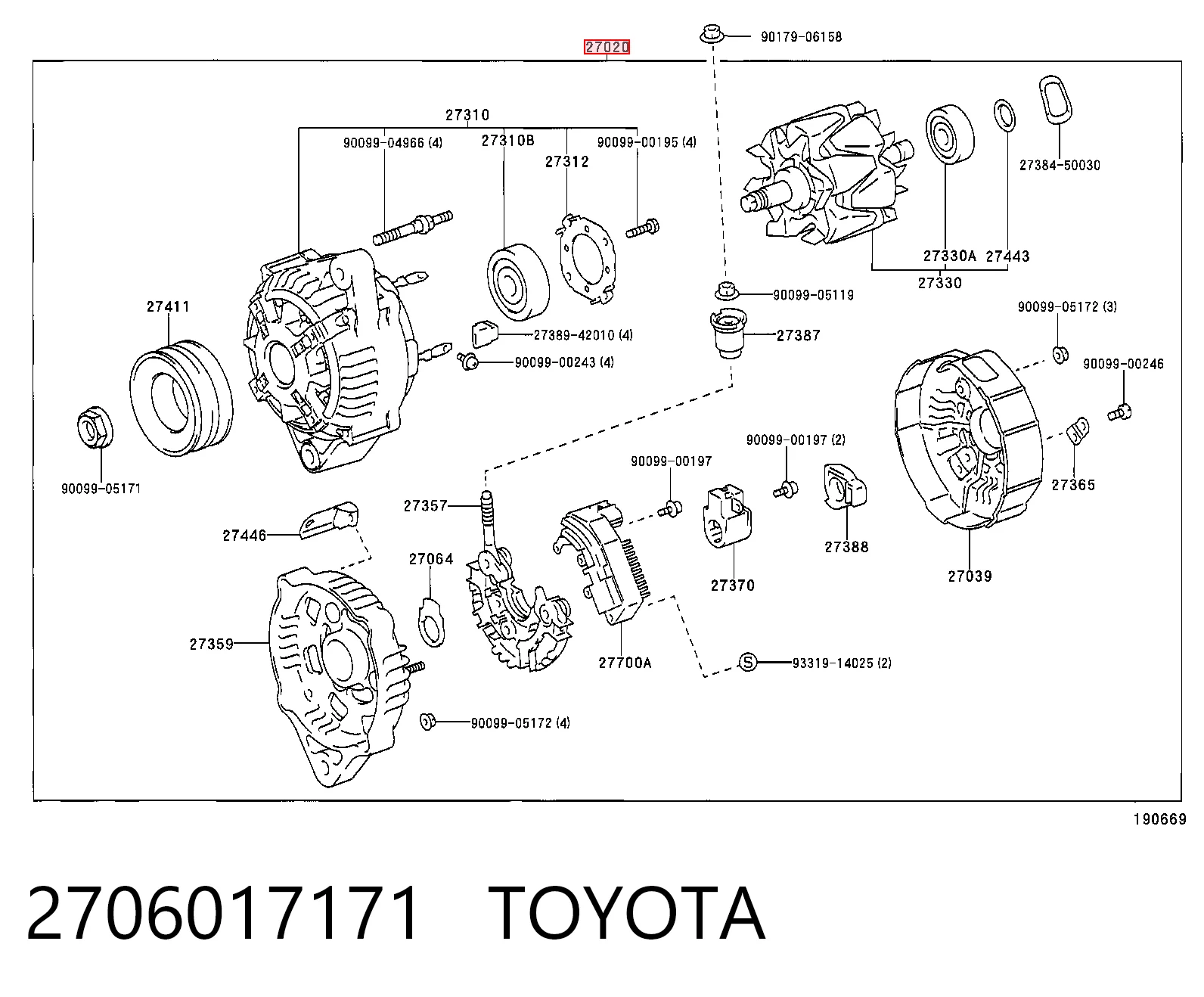 2706017171 Toyota Gerador