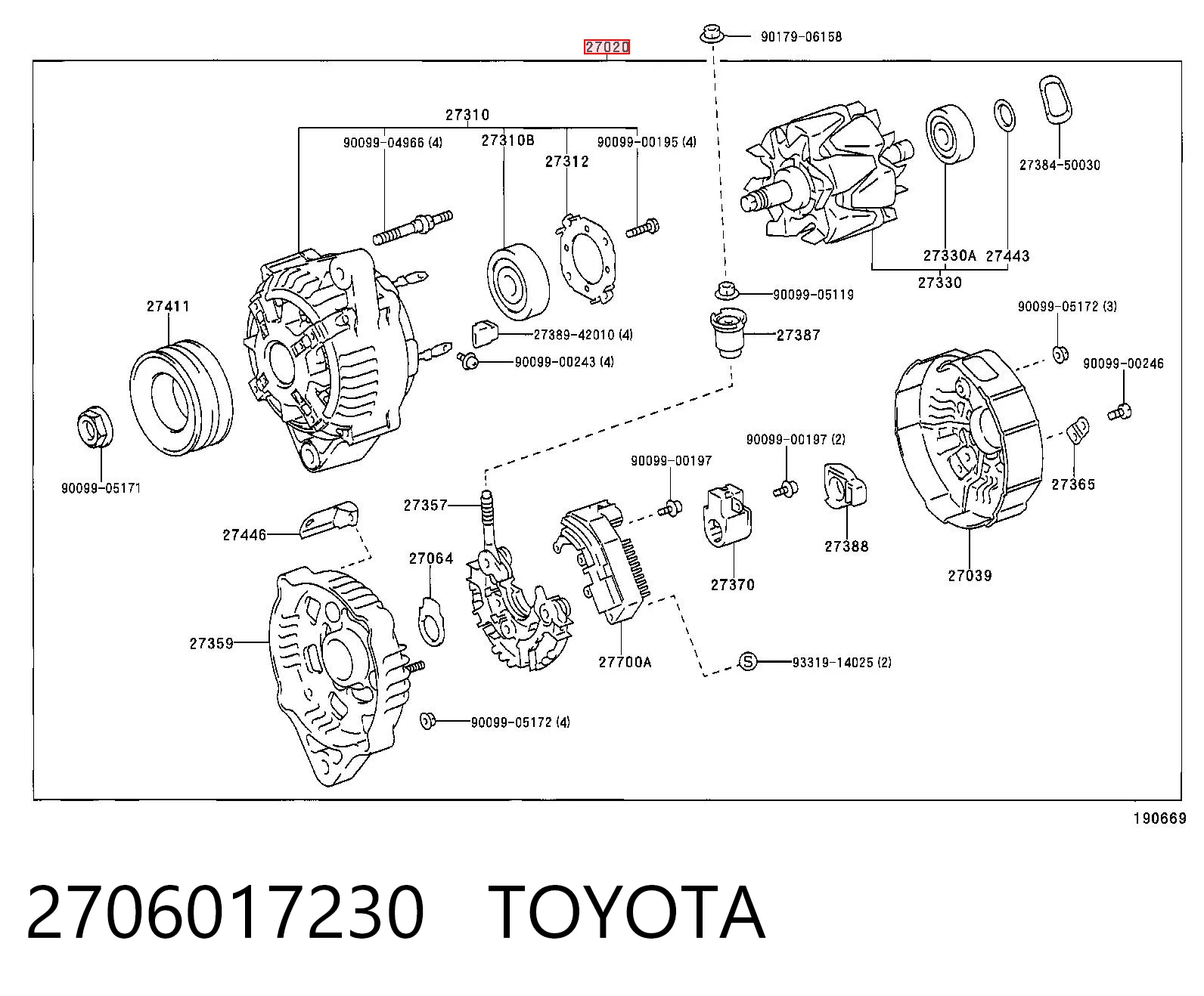 2706017230 Toyota Gerador