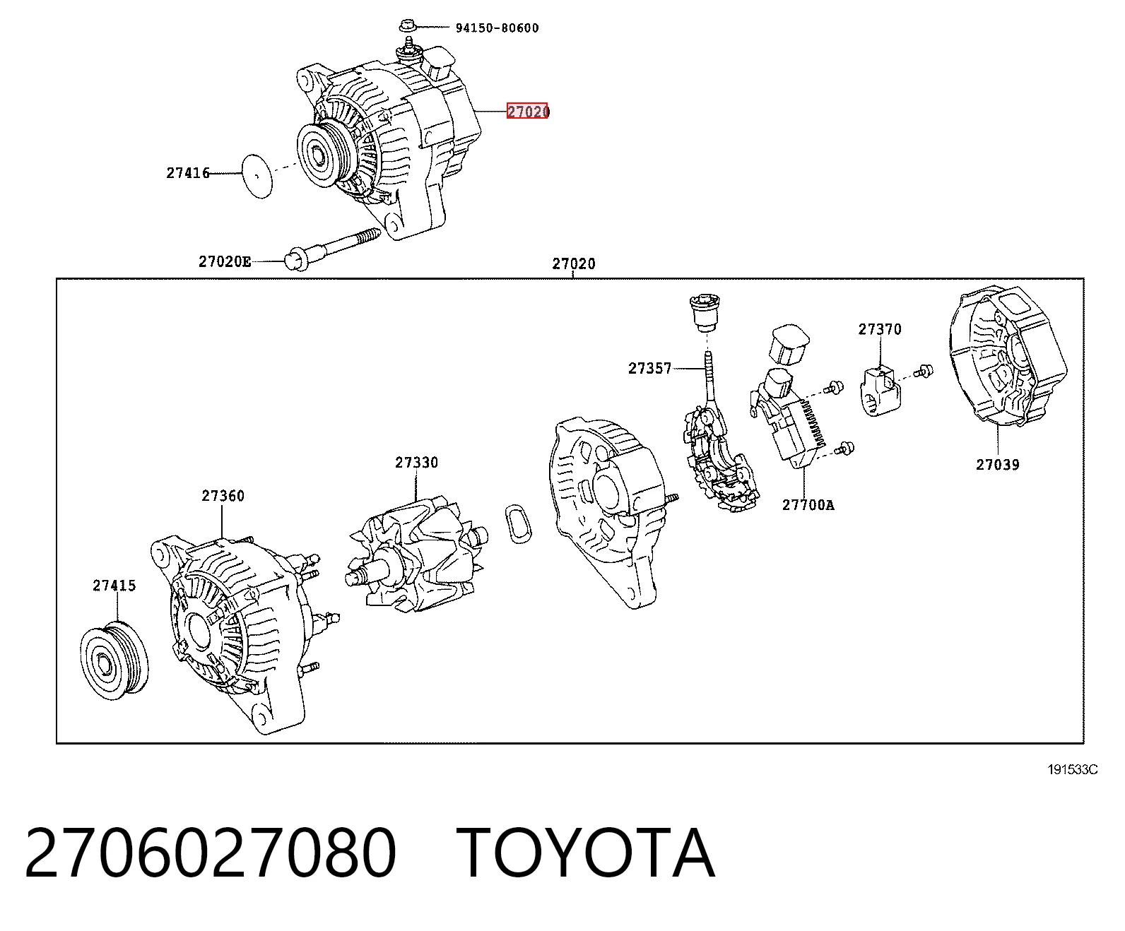 2706027080 Toyota Gerador