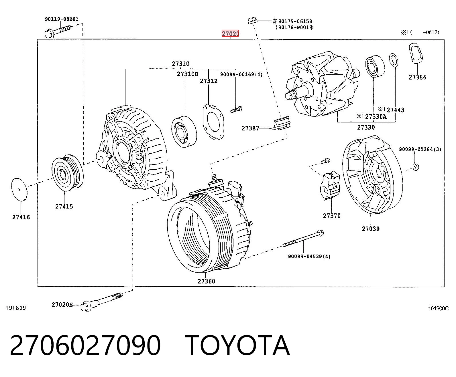 2706027090 Toyota Gerador