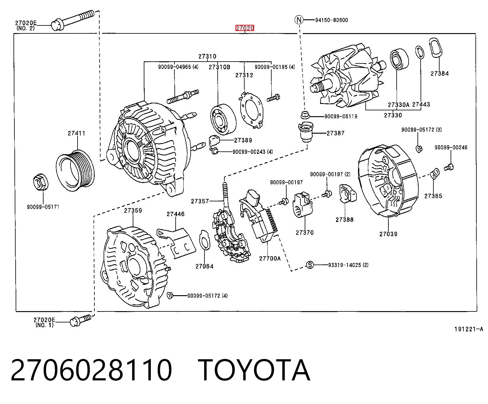 2706028110 Toyota Gerador