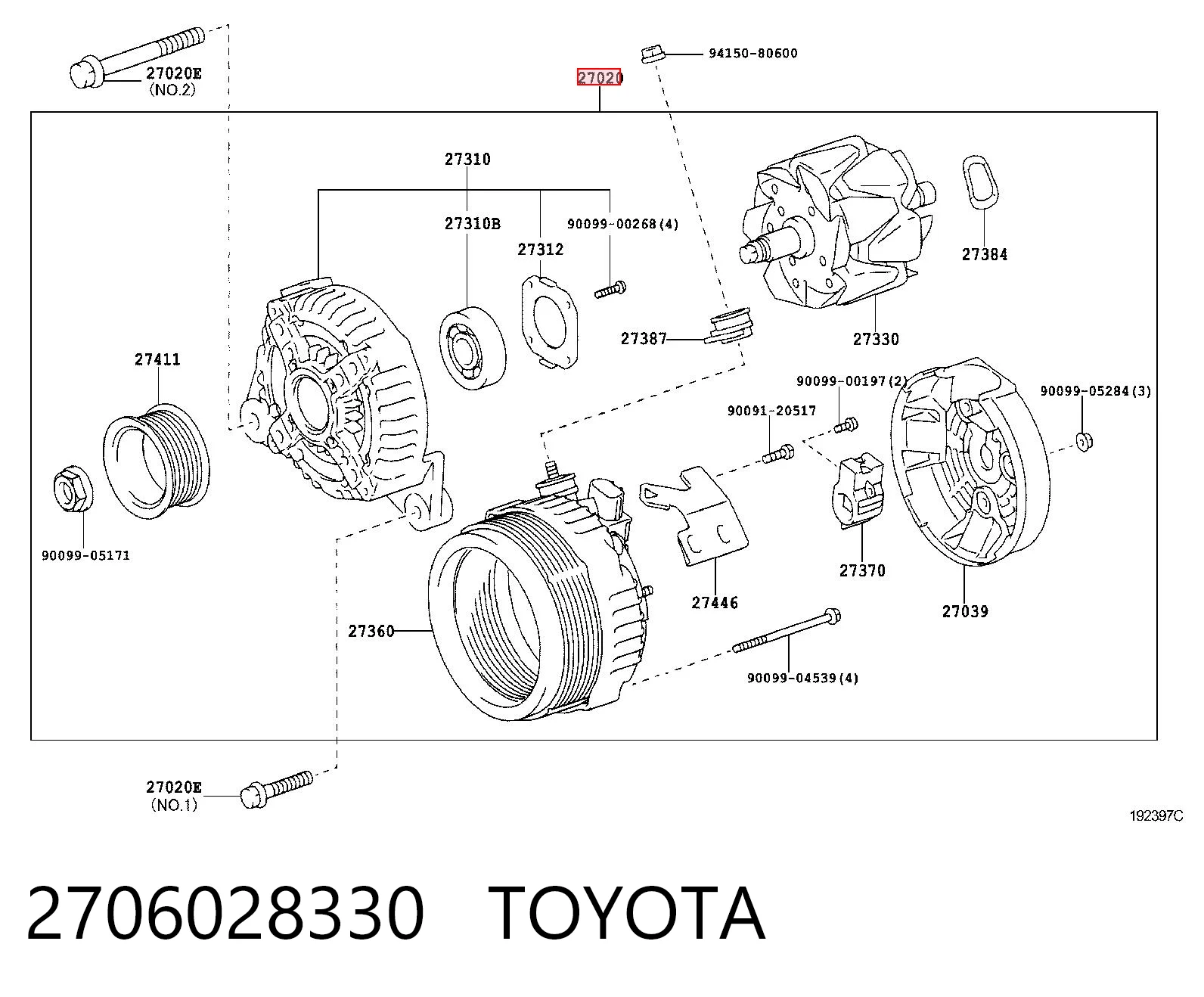 2706028330 Toyota Gerador