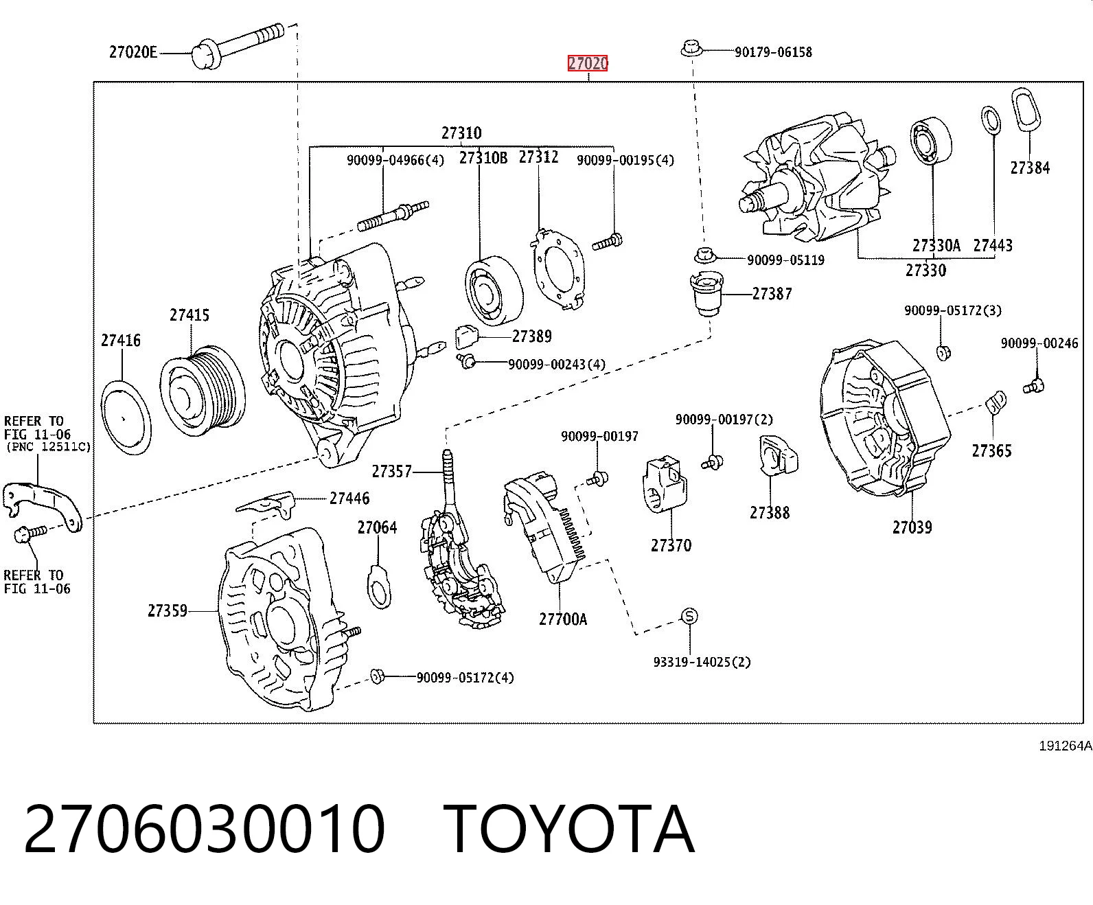 2706030010 Toyota Gerador
