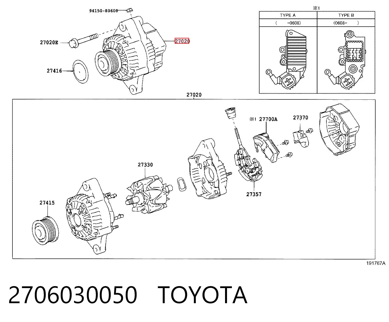 2706030050 Toyota Gerador