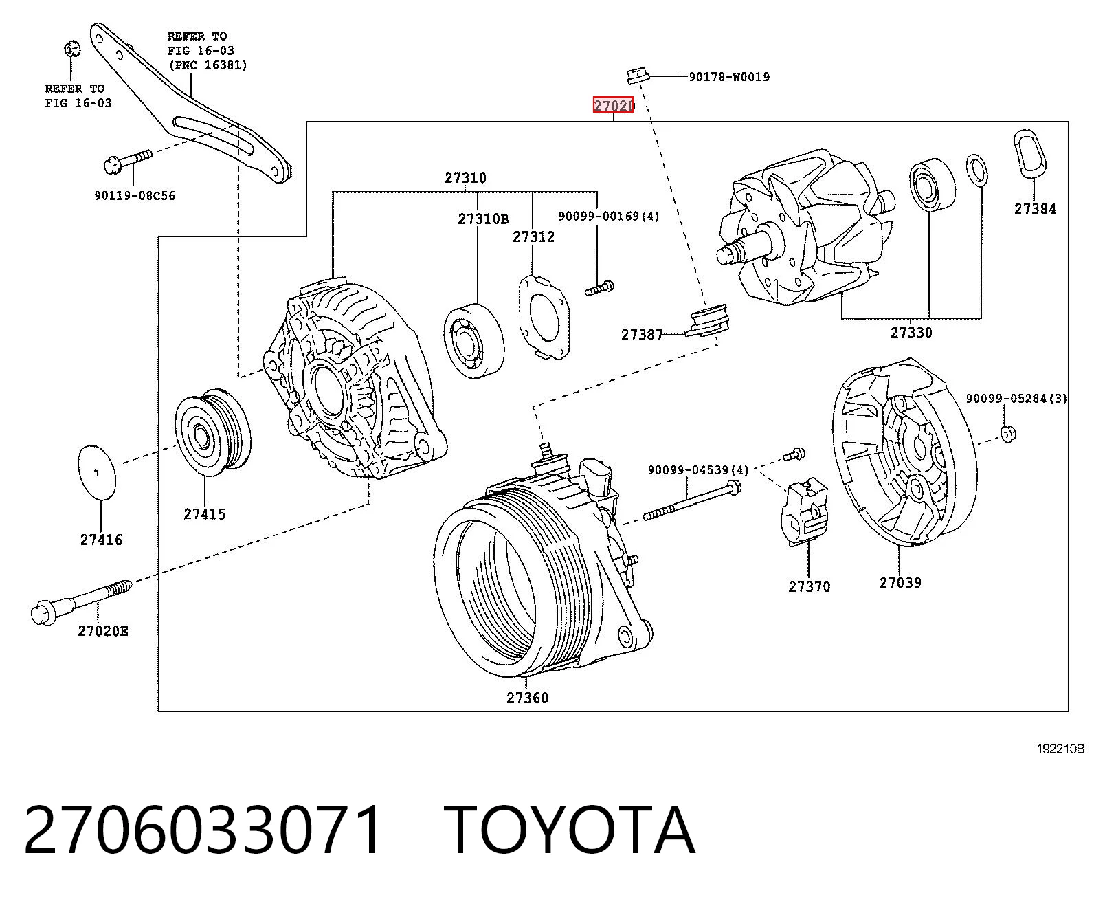 2706033071 Toyota Gerador