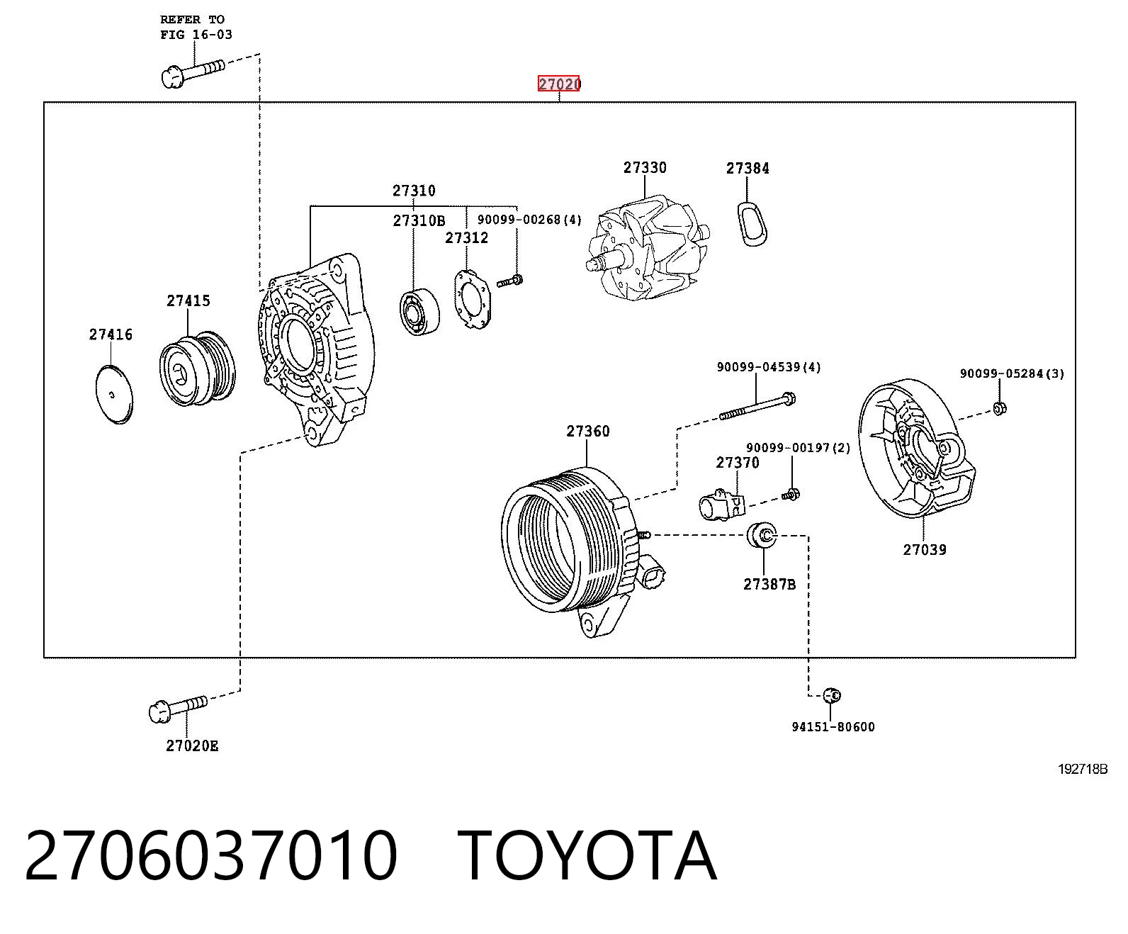 2706037010 Toyota Gerador