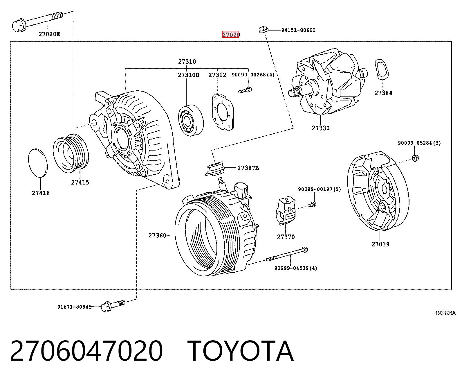 2706047020 Toyota Gerador