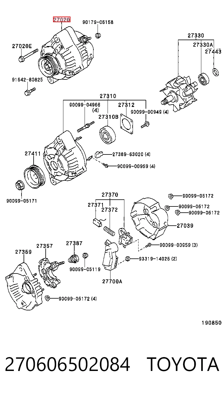 Gerador Toyota 270601608084 preço, a partir de 218,92 USD