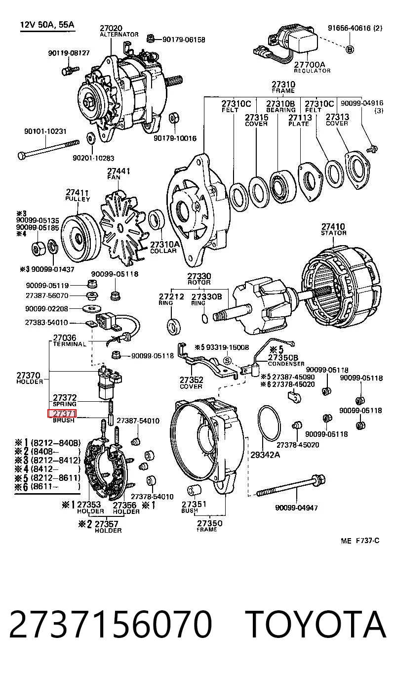  Escova do gerador Honda Civic VI carrinha (MB, MC) (1998 - 2001) VI