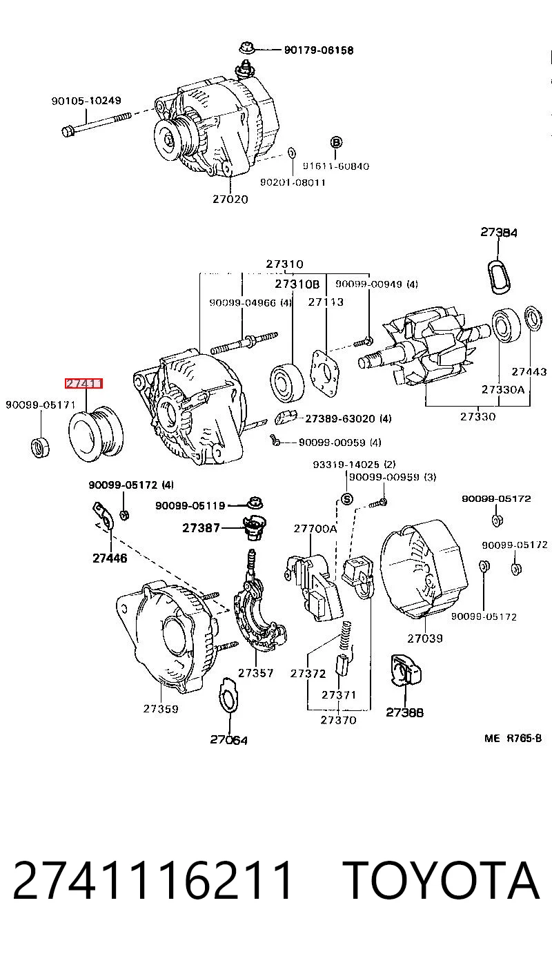 Polia do gerador Toyota Camry V10 ao melhor preço