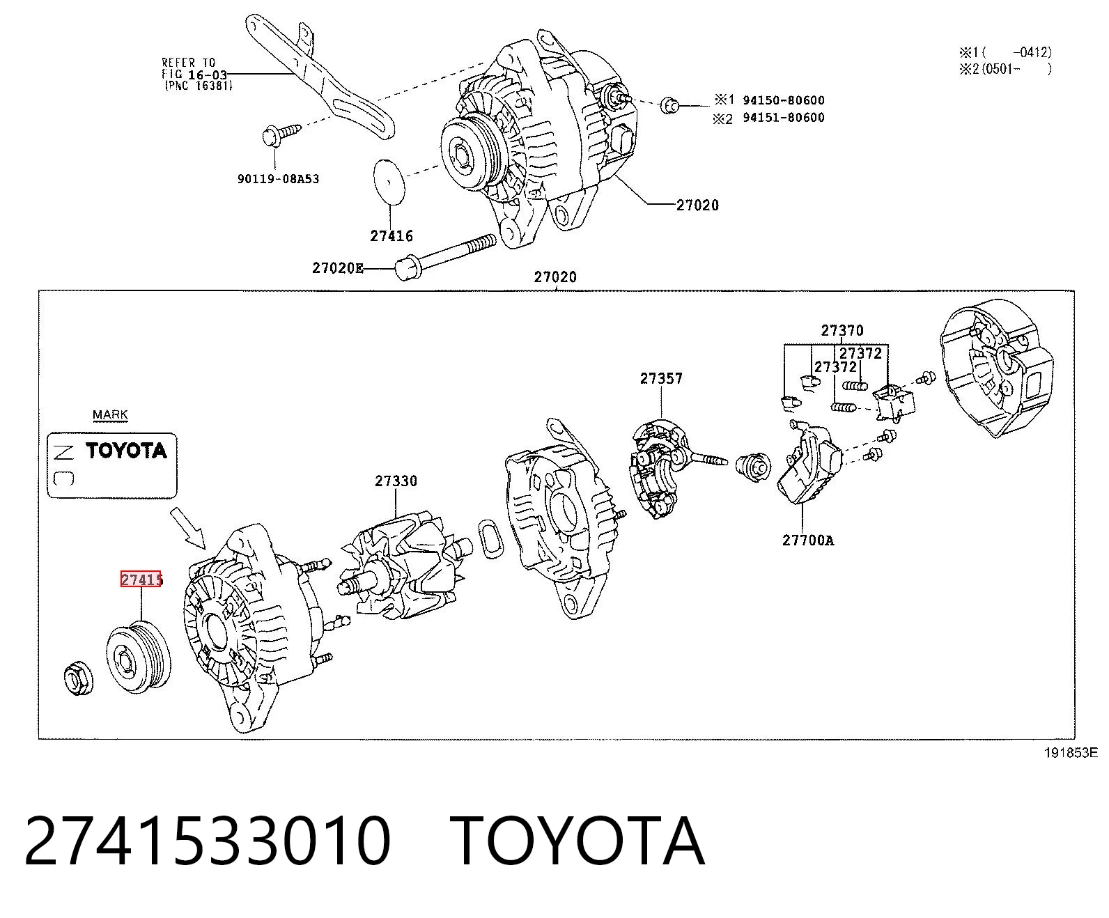 Polia do gerador Toyota Yaris preço, a partir de 33,78 USD