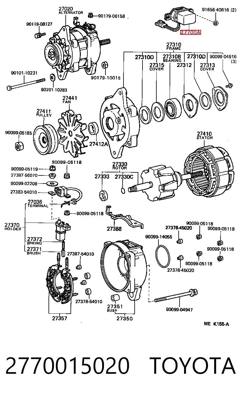  Relê-regulador do gerador (relê de carregamento) Toyota Tercel carrinha (AL25) (1982 - 1988) 