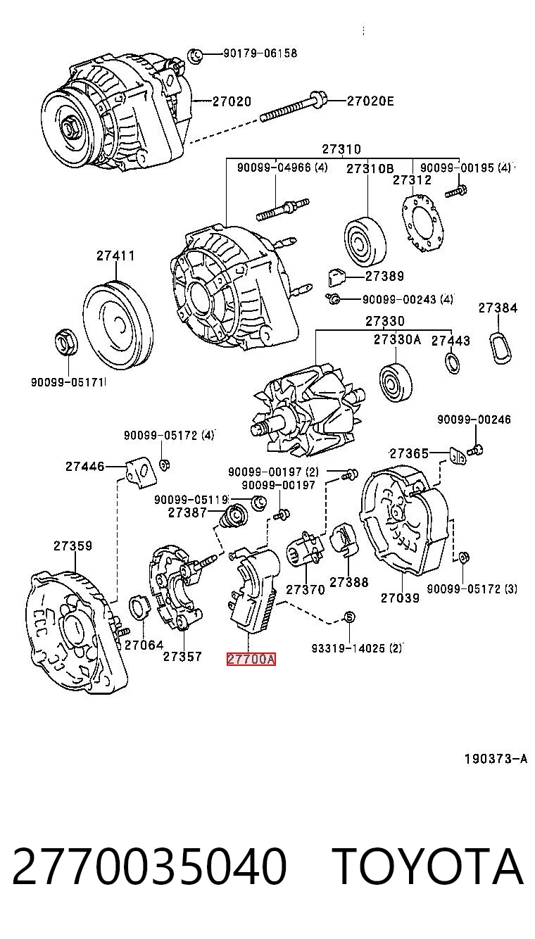 2770035040 Toyota Relê-regulador do gerador (relê de carregamento)