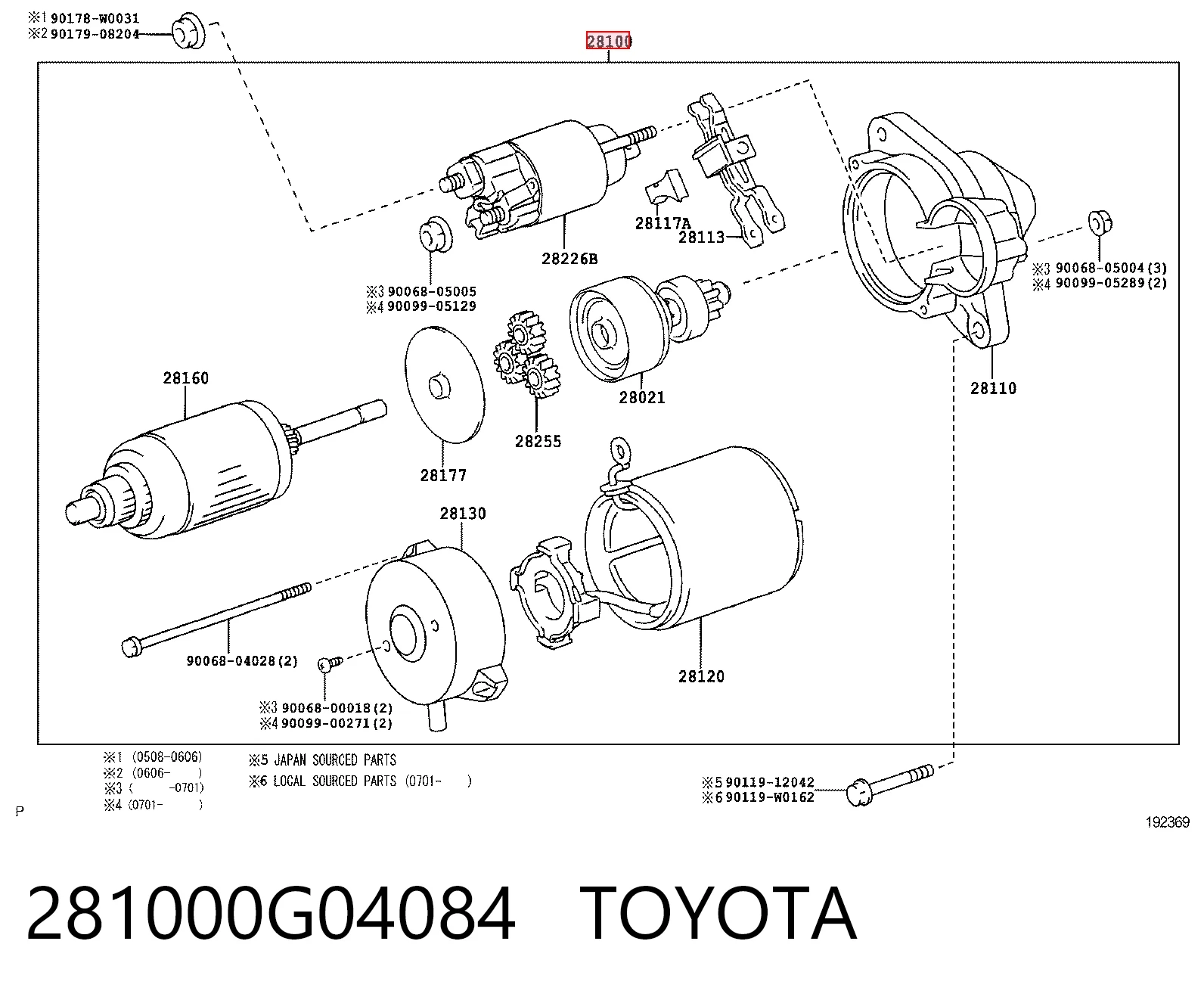 281000G04084 Toyota