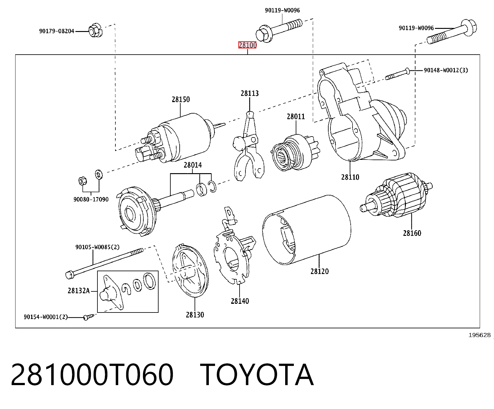 281000T060 Toyota Motor de arranco