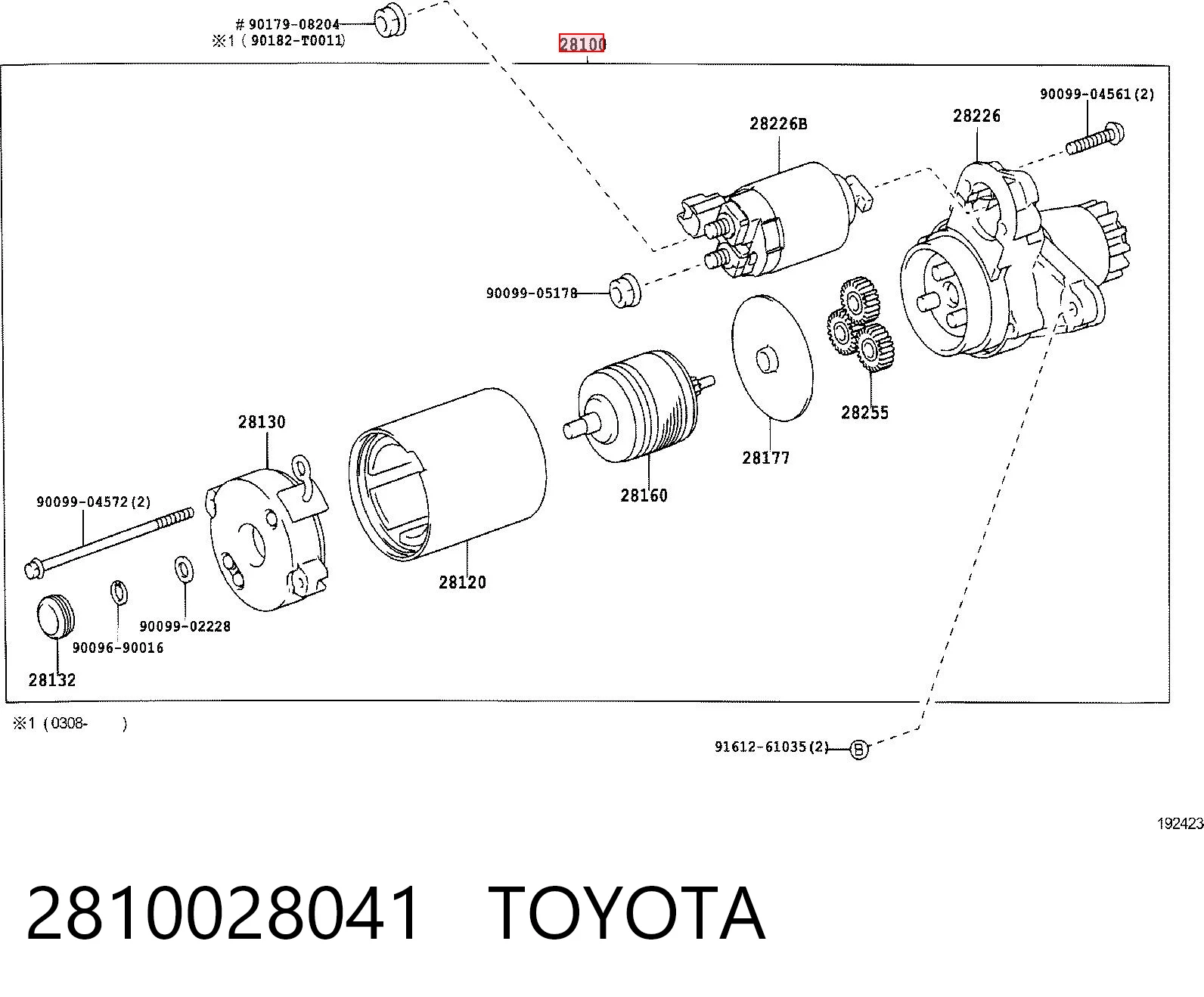 2810028041 Toyota Motor de arranco