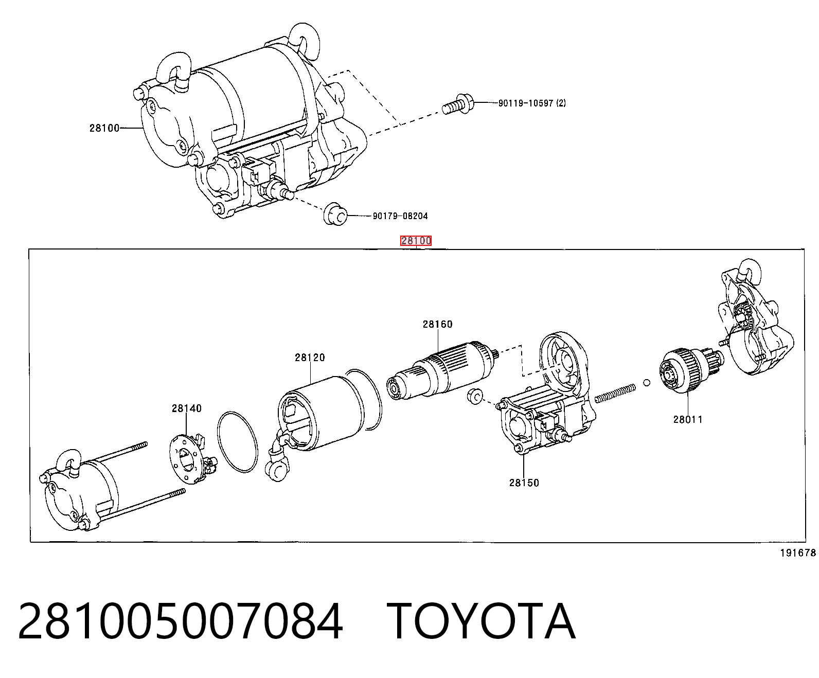 Motor de arranco para Toyota Land Cruiser  J200