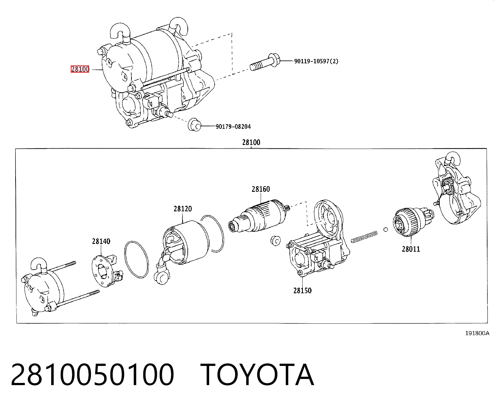 Motor de arranco para Toyota Land Cruiser  J200