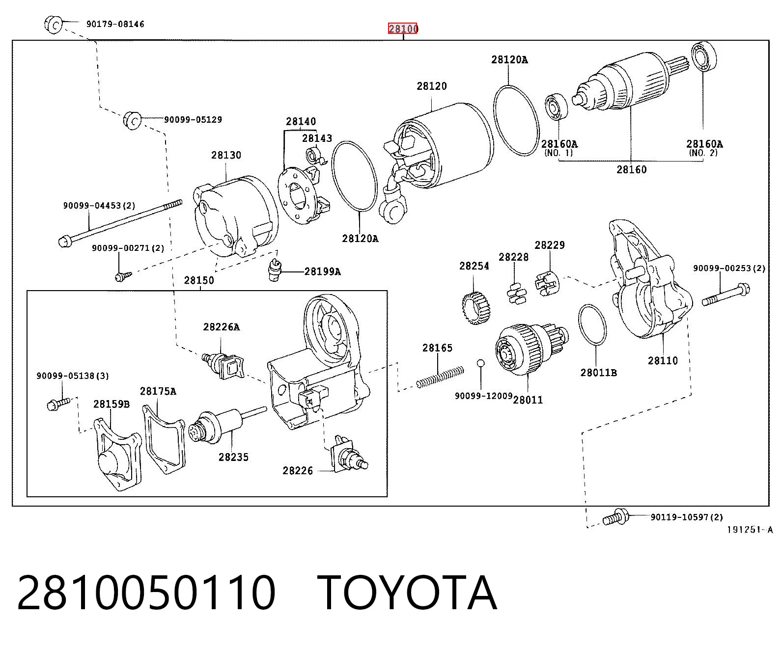 2810050110 Toyota Motor de arranco