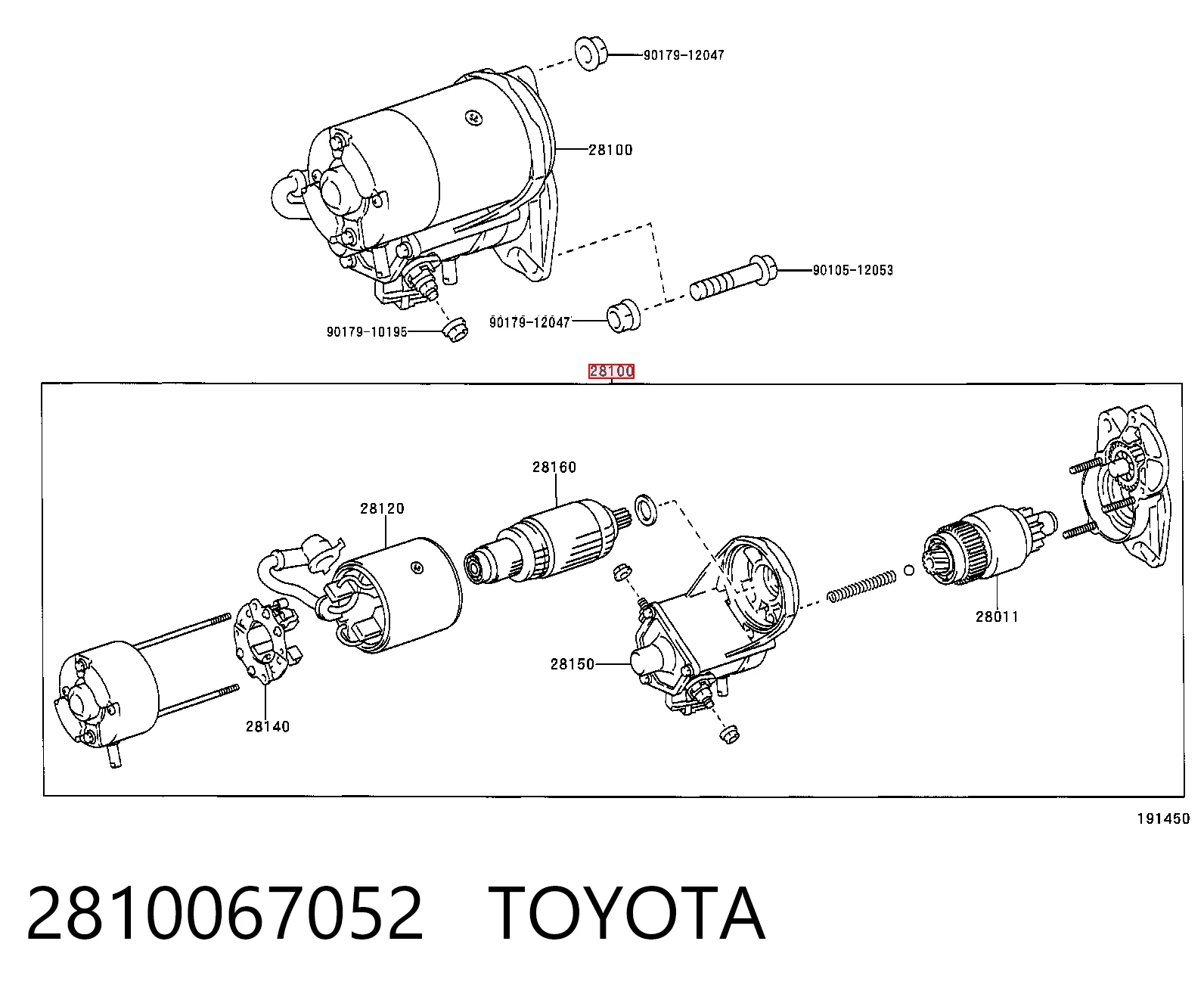 2810067052 Toyota Motor de arranco