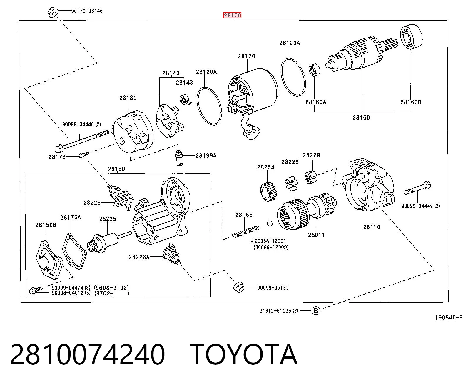  Motor de arranco Toyota Rav4 SUV (SXA1) (1995 - 2000) 