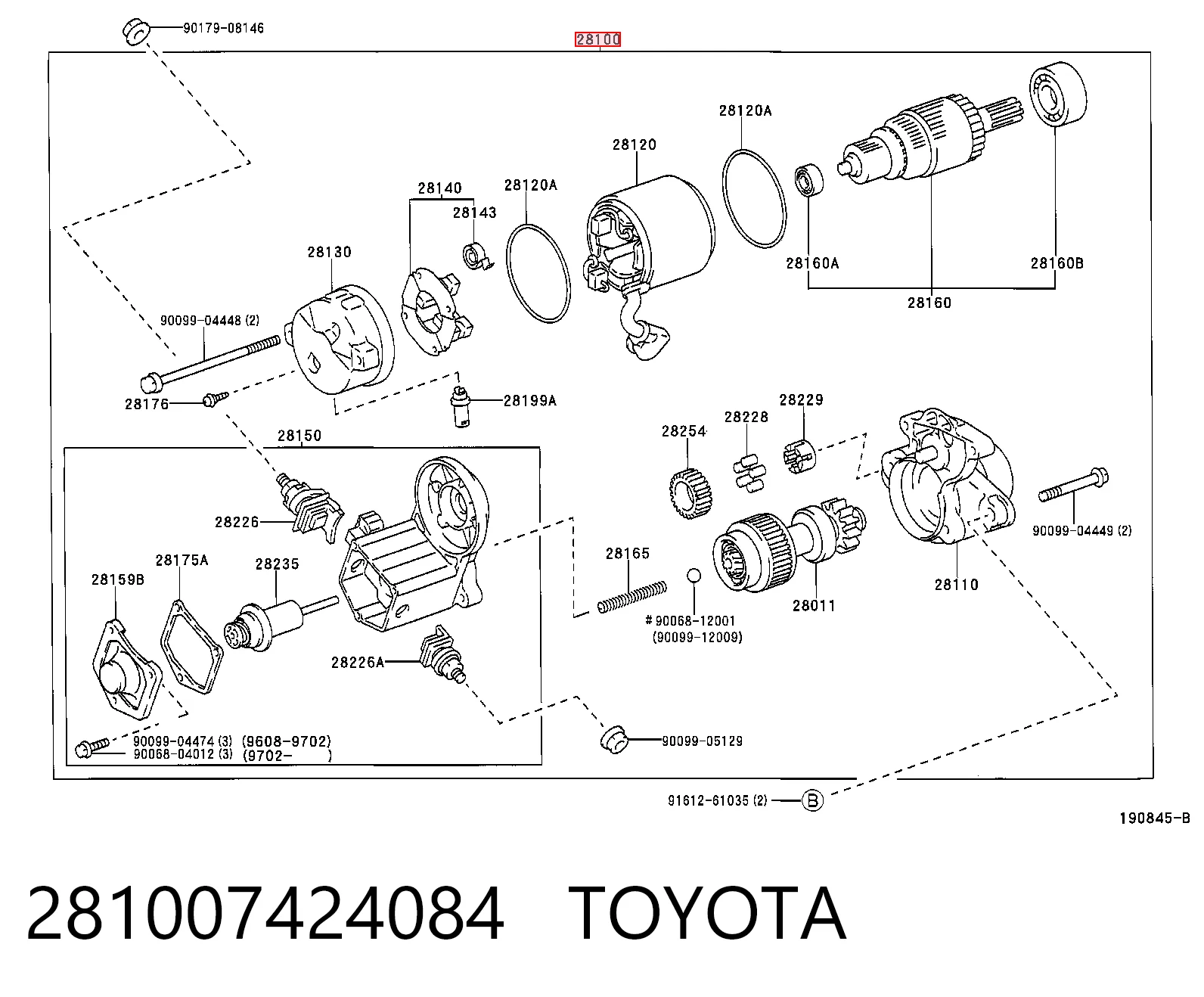 Motor de arranco Toyota Rav4  SXA1