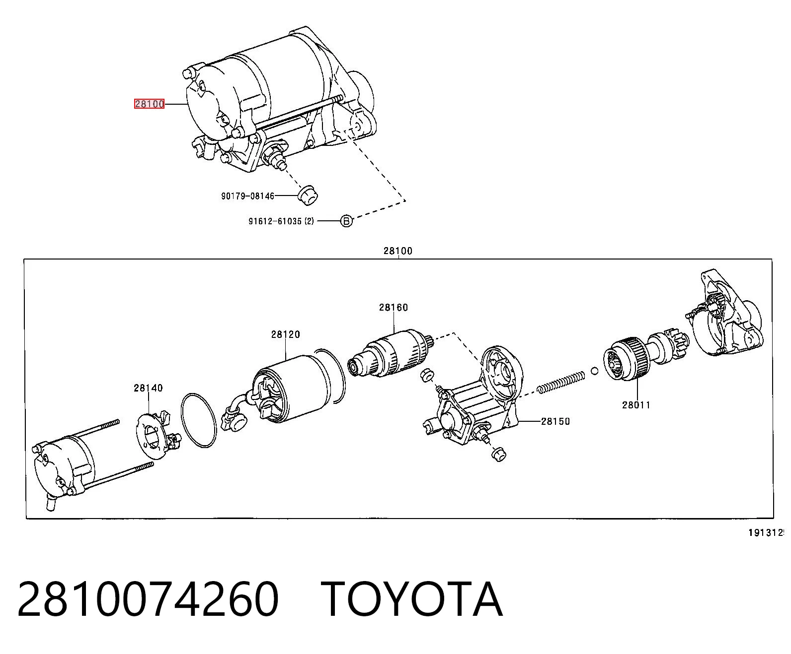 2810074260 Toyota Motor de arranco