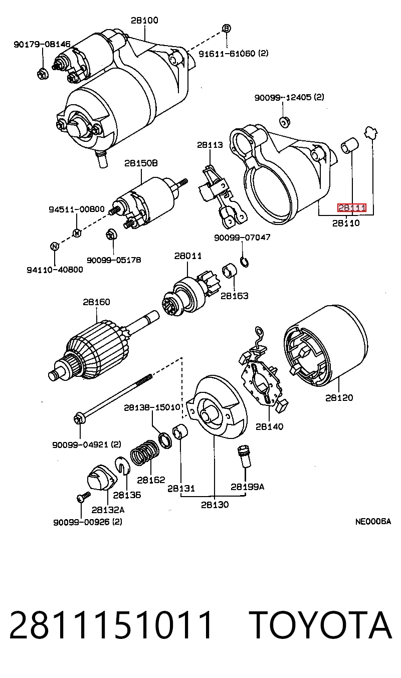 Bucha do motor de arranco para Toyota Celica  T16