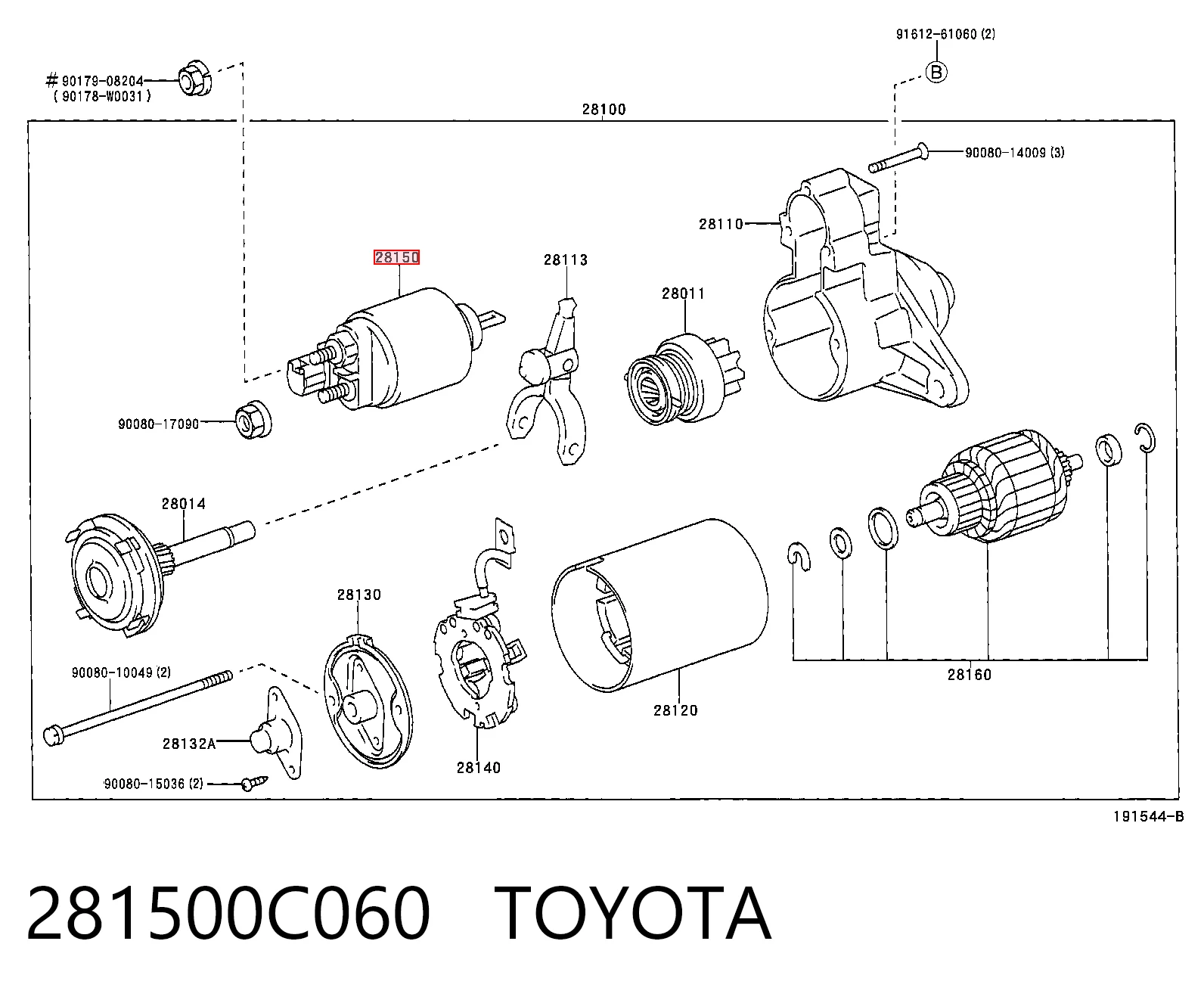  Relê retrator do motor de arranco Toyota RAV4 I SUV (XA) (1994 - 2000) I