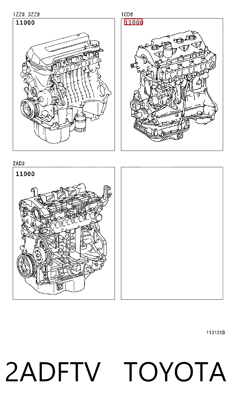 2ADFTV Toyota Motor montado