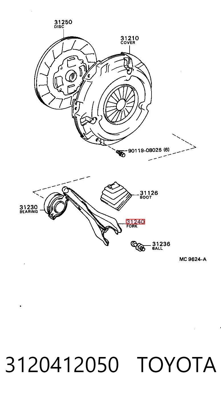 3120412050 Toyota Forquilha de embraiagem