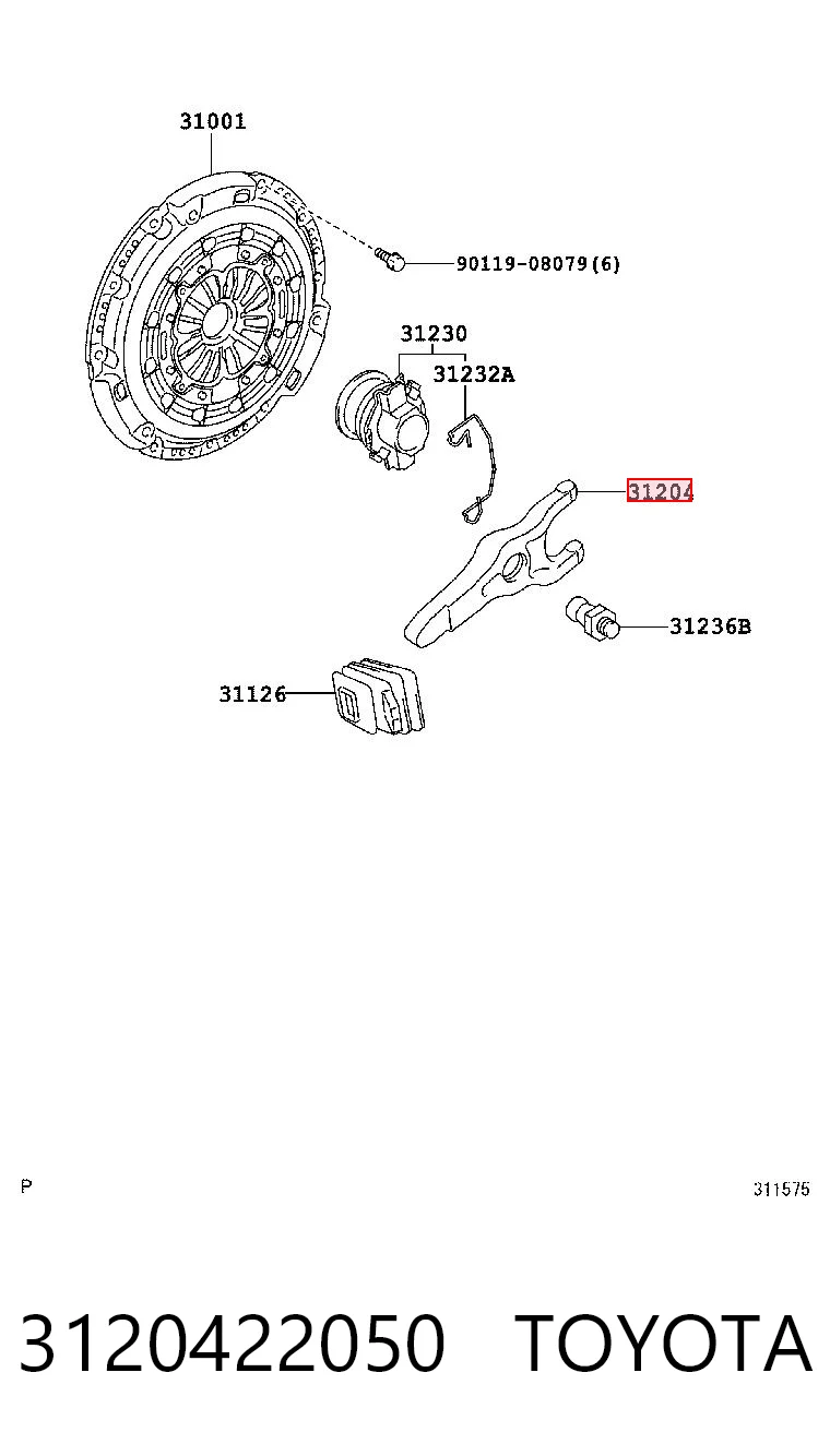 3120422050 Toyota Forquilha de embraiagem