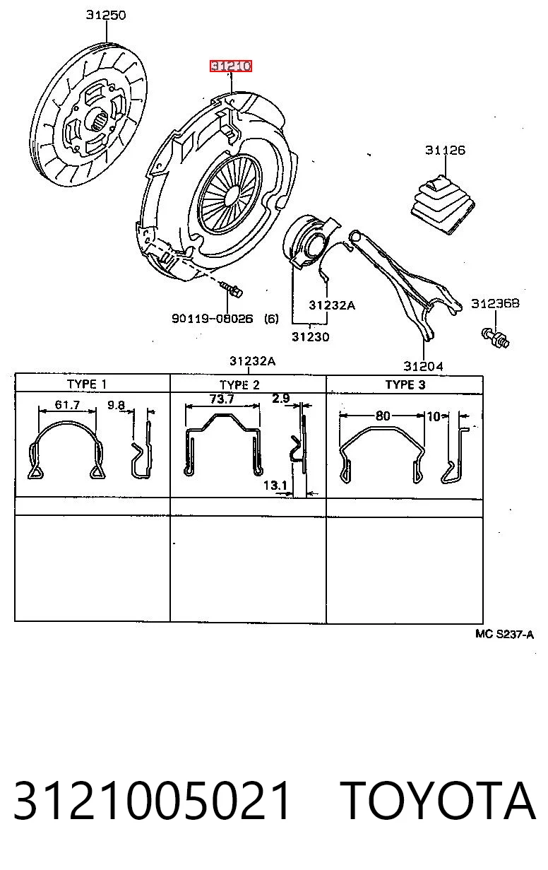 Cesta de embraiagem para Toyota Camry II V2
