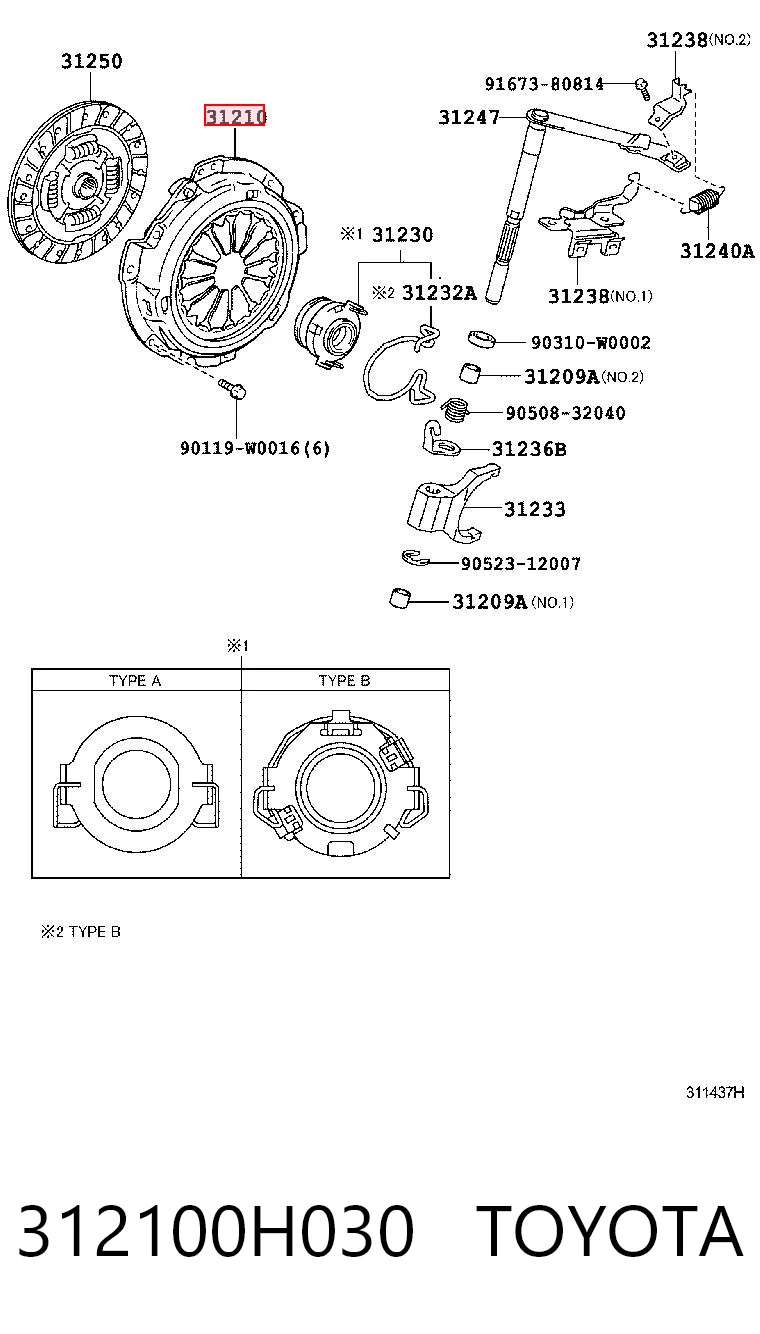 Cesta de embraiagem para Toyota Yaris  SP90