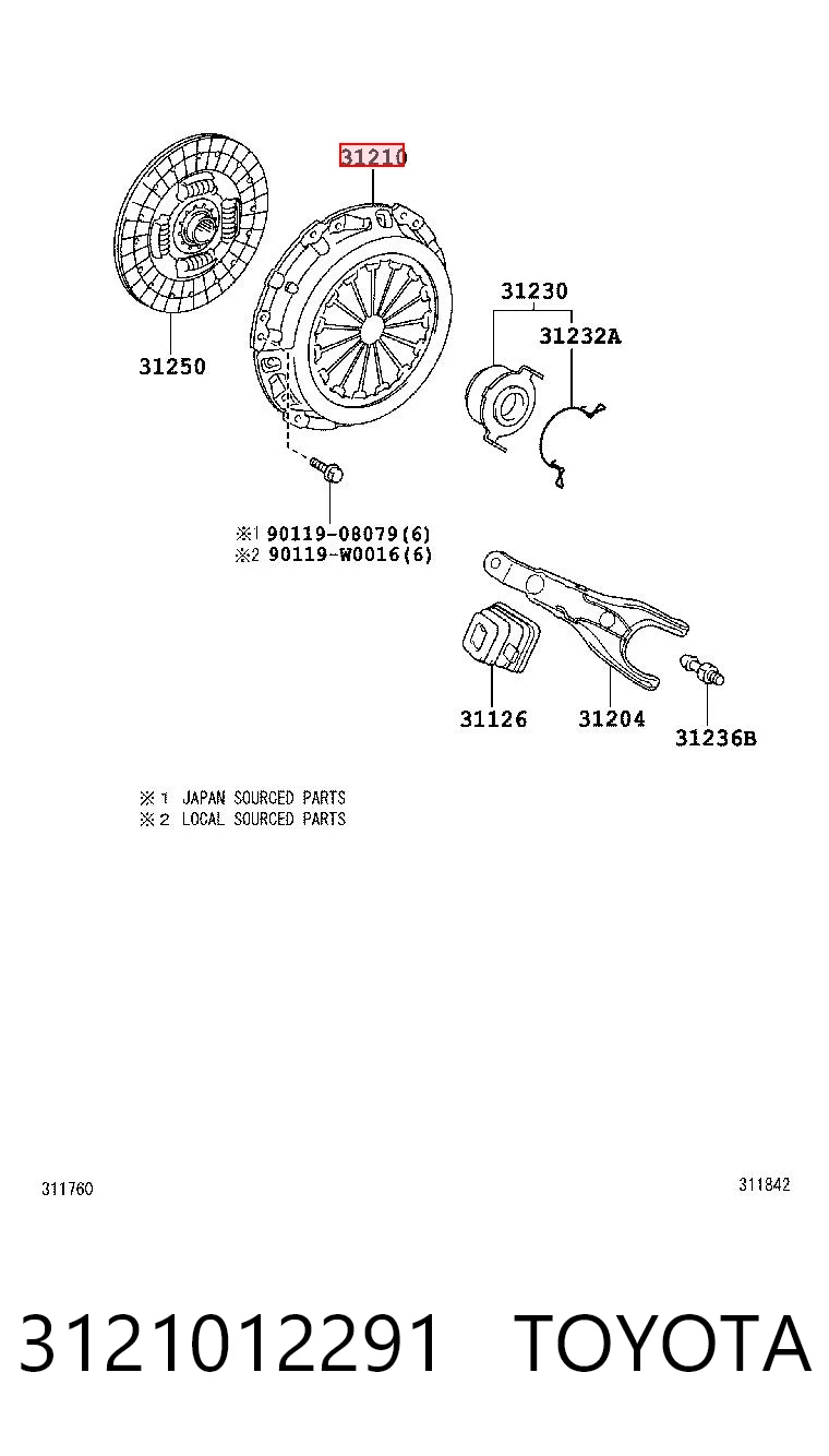 Cesta de embraiagem Toyota Auris UKP E15