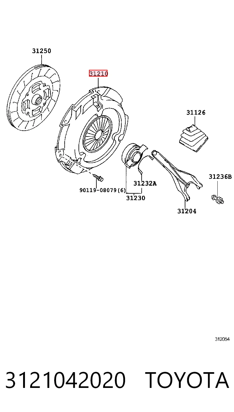  Cesta de embraiagem Toyota Avensis Verso monovolume (LCM) (2001 - 2009) Verso