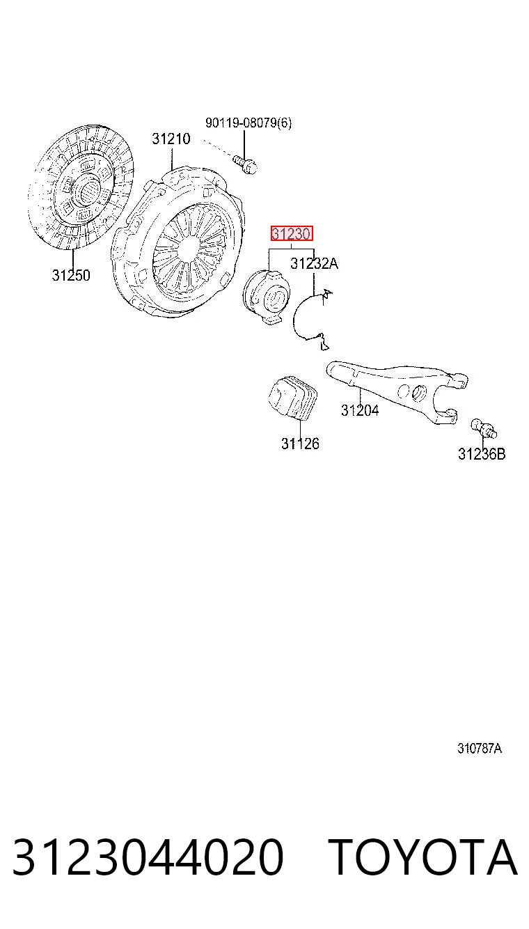 Rolamento de liberação de embraiagem Toyota Avensis Verso LCM