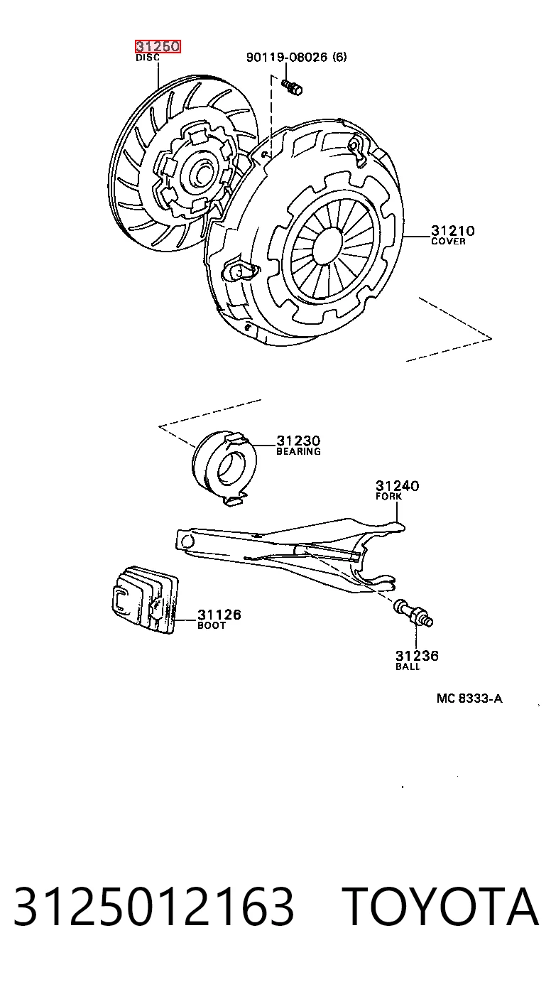 Disco de embraiagem para Toyota Camry II V2