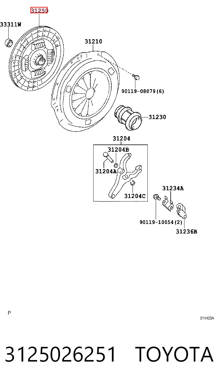 Disco de embraiagem para Toyota Land Cruiser  J12
