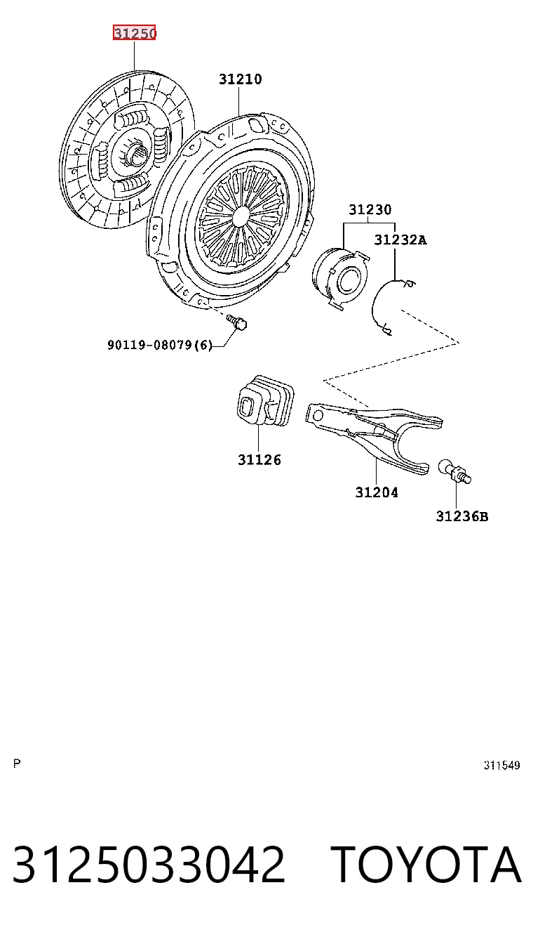 Disco de embraiagem para Toyota RAV4 A3