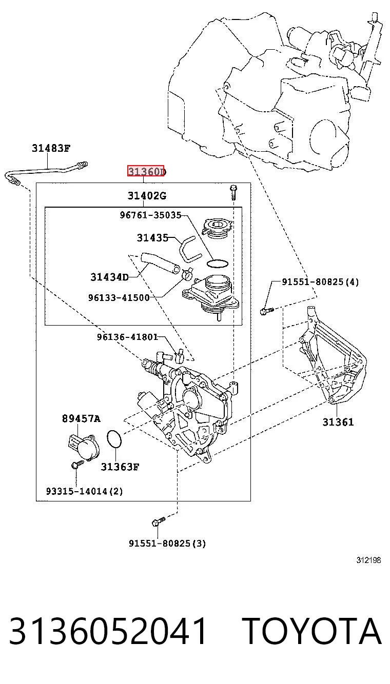 3136052041 Toyota Atuador de embraiagem